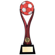 Two Tone Football Ball on Stand Bright Red White