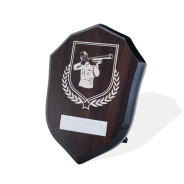 UV Colour Printed Clay Pigeon Shooting Walnut Shield