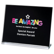 Colour Printed Black Backed Clear Glass Landscape Plaque