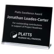 Black Backed Clear Glass Landscape Plaque 
