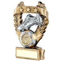Bronze / Pewter Football 3 Star Wreath Trophy