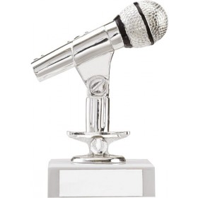 Silver Microphone Trophy
