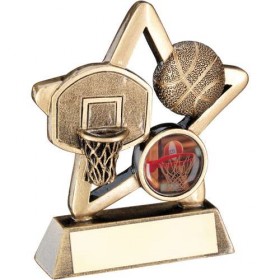 Bronze/Gold Basketball Mini Star Trophy