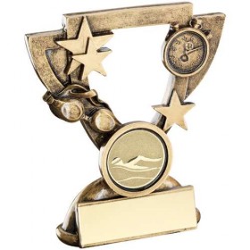 Bronze/Gold Swimming Mini Cup Trophy